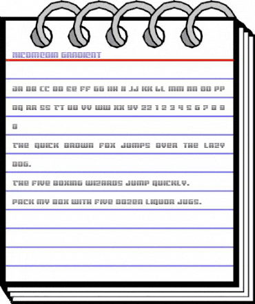 Nicomedia Gradient Regular animated font preview