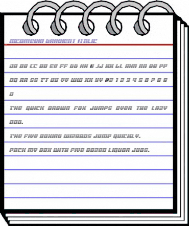 Nicomedia Gradient Italic Italic animated font preview