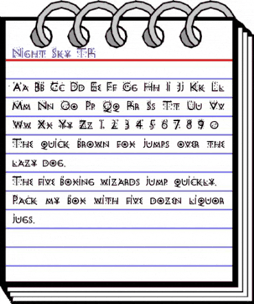 Night Sky_TR Regular animated font preview