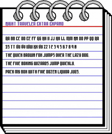 Night Traveler Extra-Expand Regular animated font preview Night Traveler Extra-Expand Regular animated font preview
