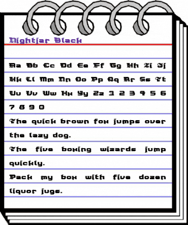 Nightjar Black Regular animated font preview