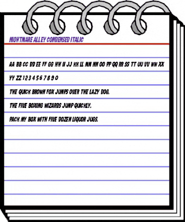 Nightmare Alley Condensed Italic Condensed Italic animated font preview