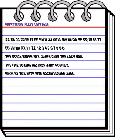 Nightmare Alley Leftalic Italic animated font preview