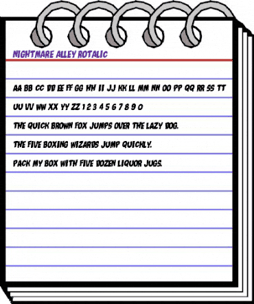 Nightmare Alley Rotalic Italic animated font preview