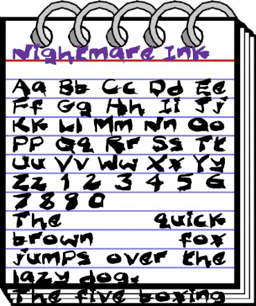 Nightmare Ink Regular animated font preview
