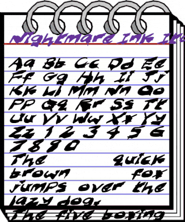 Nightmare Ink Italic animated font preview