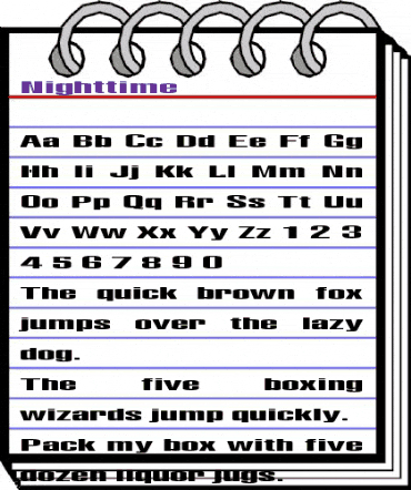 Nighttime Regular animated font preview