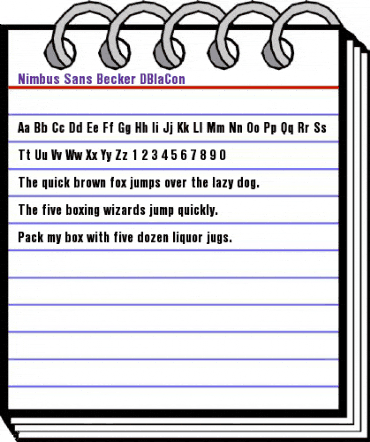 Nimbus Sans Becker DBlaCon Regular animated font preview