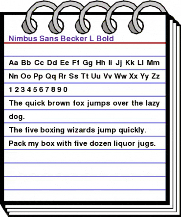 Nimbus Sans Becker L Bold animated font preview