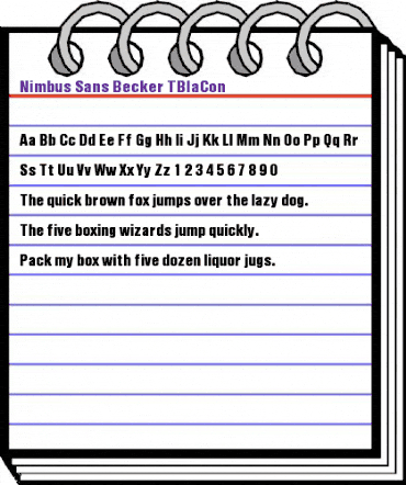 Nimbus Sans Becker TBlaCon Regular animated font preview