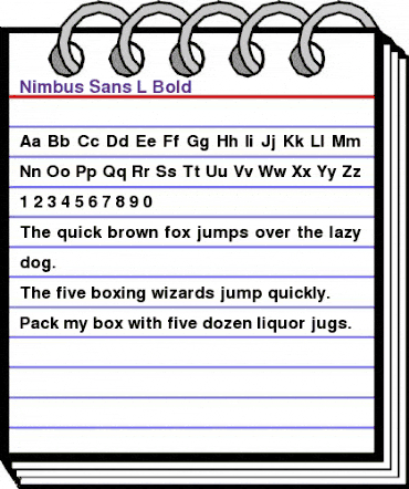 Nimbus Sans L Regular animated font preview