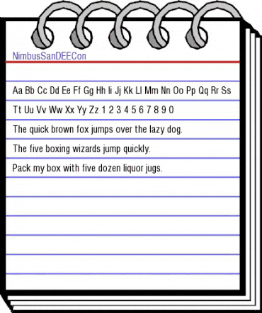 NimbusSanDEECon Regular animated font preview