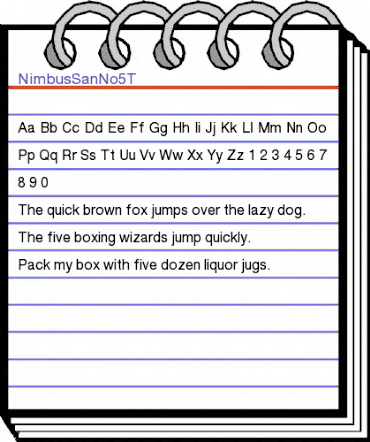 NimbusSanNo5T Regular animated font preview NimbusSanNo5T Regular animated font preview