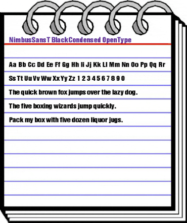 NimbuSanTBlaCon Regular animated font preview NimbuSanTBlaCon Regular animated font preview