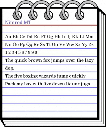 Nimrod MT Regular animated font preview