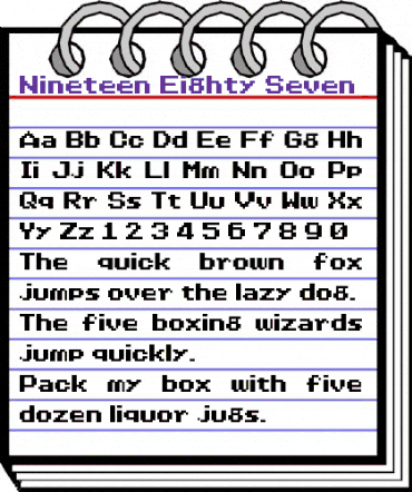 Nineteen Eighty Seven Regular animated font preview