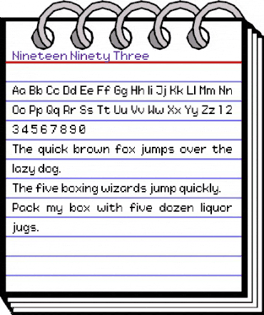 Nineteen Ninety Three Regular animated font preview