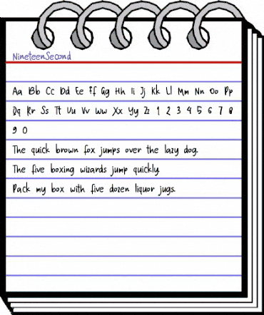 Nineteen Second Regular animated font preview