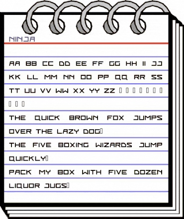 NINJA Regular animated font preview
