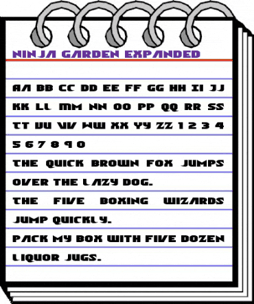 Ninja Garden Expanded Expanded animated font preview
