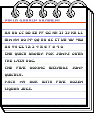 Ninja Garden Gradient Regular animated font preview Ninja Garden Gradient Regular animated font preview
