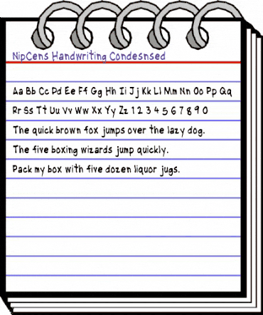 NipCen's Handwriting Condesnsed Condesnsed animated font preview