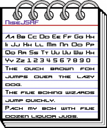 NiseJSRF Regular animated font preview