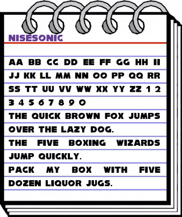 NiseSonic Regular animated font preview