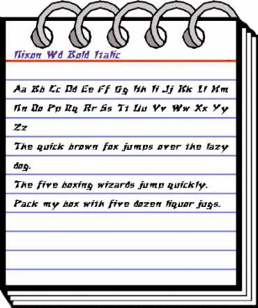 Nixon Wd BI Bold Italic animated font preview