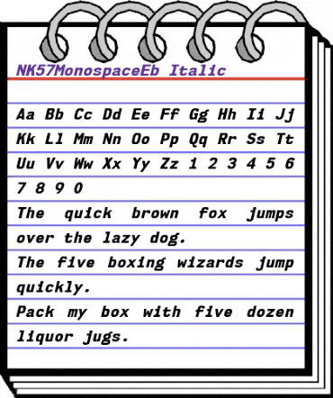 NK57 Monospace ExtraBold Italic animated font preview