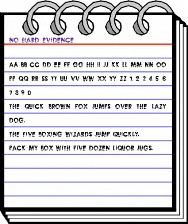 No Hard Evidence Regular animated font preview