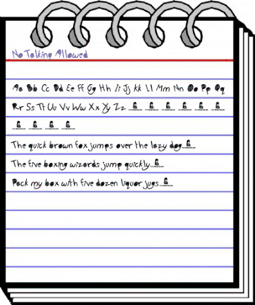 No Talking Allowed Regular animated font preview