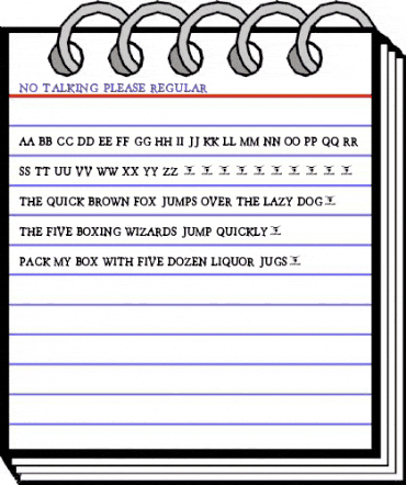 No talking please Regular animated font preview