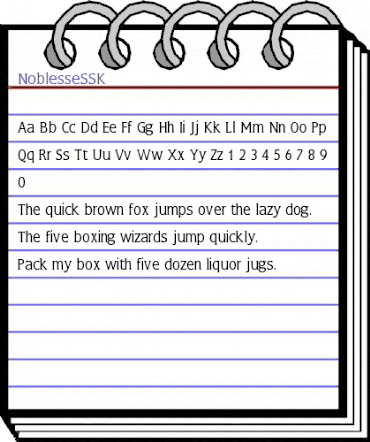 NoblesseSSK Regular animated font preview