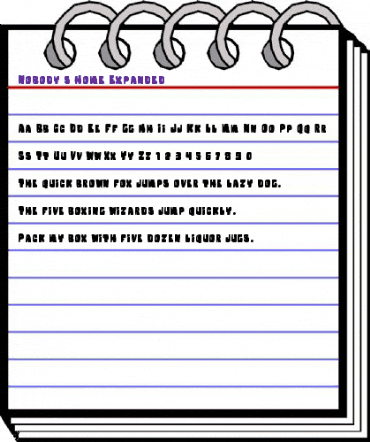 Nobody's Home Expanded Expanded animated font preview