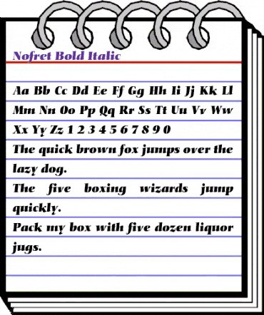 Nofret Italic animated font preview