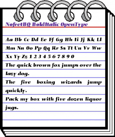 Nofret BQ Regular animated font preview