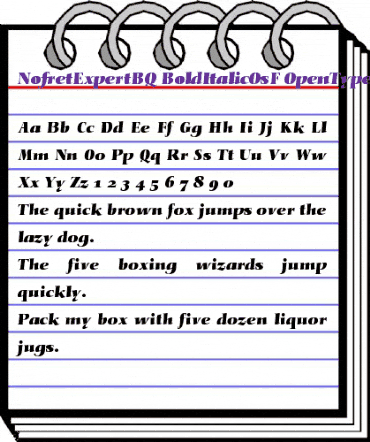 Nofret Expert BQ Regular animated font preview