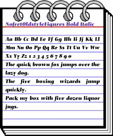 NofretOldstyleFigures BoldItalic animated font preview
