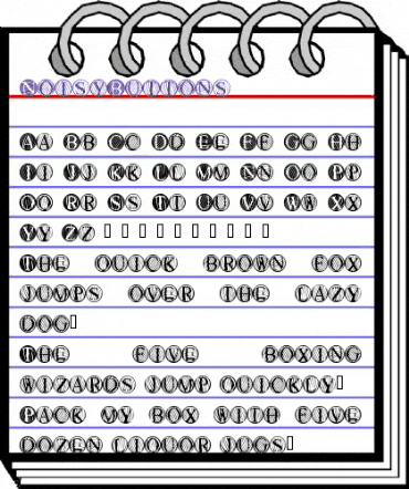 NoisyButtons Regular animated font preview