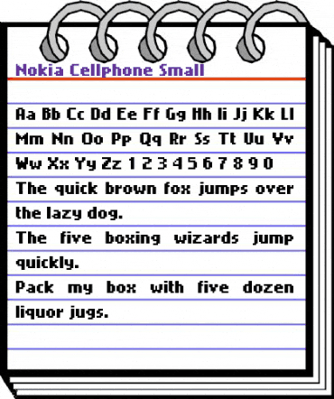 Nokia Cellphone Small animated font preview
