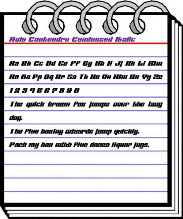 Nolo Contendre Condensed Italic Condensed Italic animated font preview