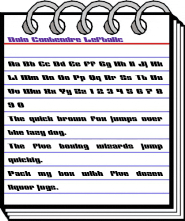 Nolo Contendre Leftalic Italic animated font preview