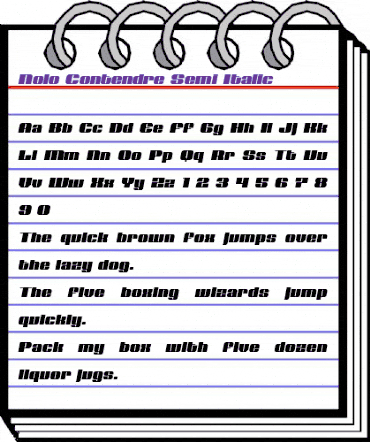 Nolo Contendre Semi-Italic Semi-Italic animated font preview