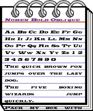 Nomen Bold-Oblique animated font preview