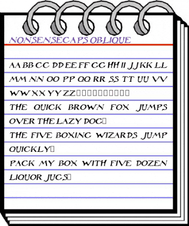 NonsenseCaps Oblique animated font preview NonsenseCaps Oblique animated font preview