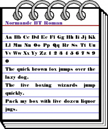 Normande BT Roman animated font preview