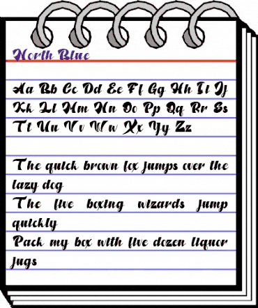 North Blue Regular animated font preview
