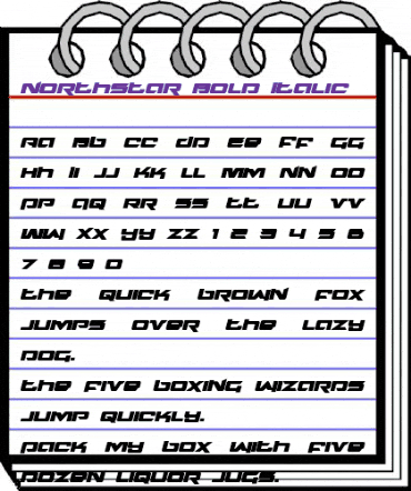Northstar Bold Italic Bold Italic animated font preview