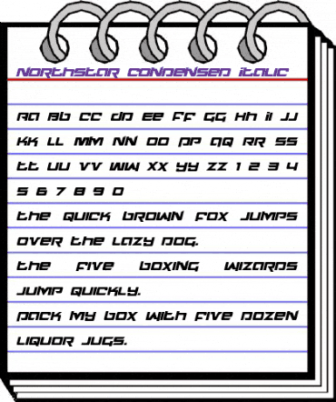 Northstar Condensed Italic Condensed Italic animated font preview Northstar Condensed Italic Condensed Italic animated font preview